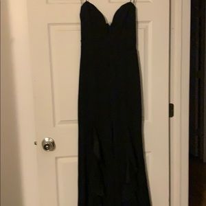 Fashion nova black long dress size medium
